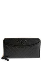 Women's Tory Burch Quilted Lambskin Continental Wallet - Black