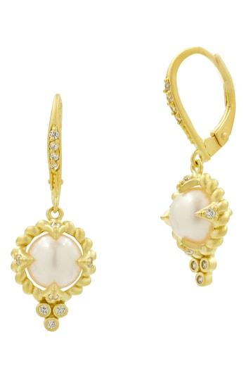 Women's Freida Rothman Textured Pearl Drop Earrings