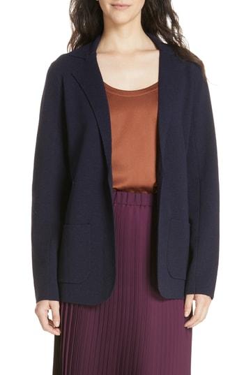 Women's Eileen Fisher Wool Cardigan, Size - Blue