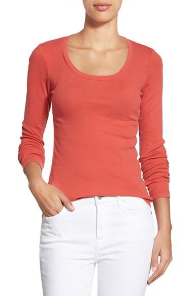 Women's Caslon 'melody' Long Sleeve Scoop Neck Tee