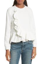 Women's Sea Ruffle Crop Sweatshirt - Ivory