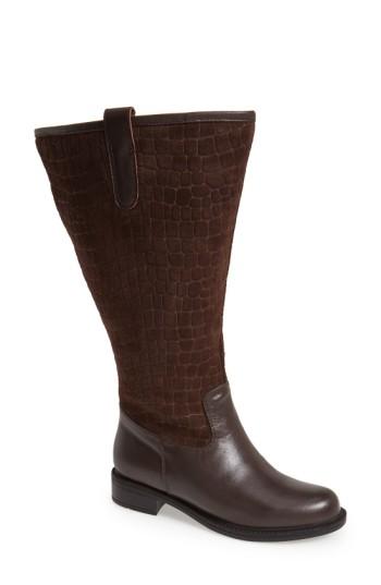 Women's David Tate 'best' Calfskin Leather & Suede Boot .5 M - Brown
