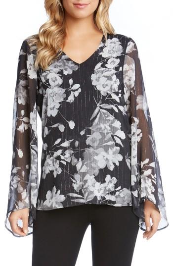 Women's Karen Kane V-neck Bell Sleeve Top - Black
