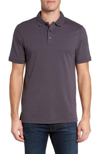 Men's Nordstrom Men's Shop Slim Fit Interlock Knit Polo, Size - Grey