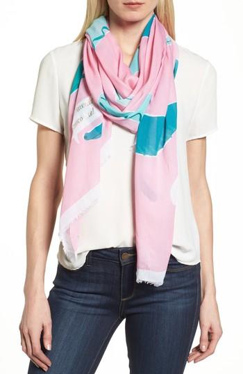 Women's Kate Spade New York Alligator Scarf, Size - Pink