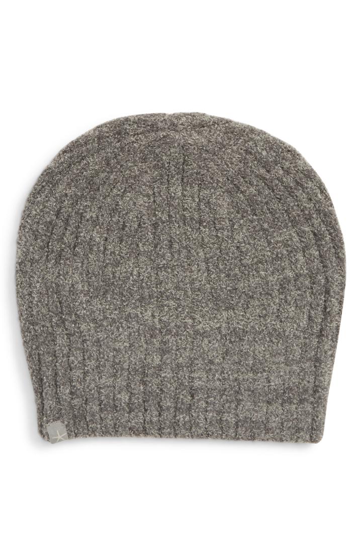 Women's Barefoot Dreams Circle Heathered Ribbed Beanie, Size - Grey