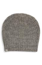 Women's Barefoot Dreams Circle Heathered Ribbed Beanie, Size - Grey