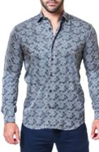 Men's Maceoo Fibonacci Domino Trim Fit Sport Shirt (s) - Grey