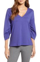 Women's Halogen Ruched Sleeve Top - Purple