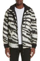 Men's Stone Island Zebra Print Hooded Jacket - Beige
