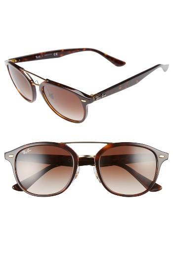 Men's Ray-ban Highstreet 53mm Gradient Lens Sunglasses - Brown Havana