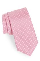 Men's Nordstrom Men's Shop Norton Dot Silk Tie, Size - Pink