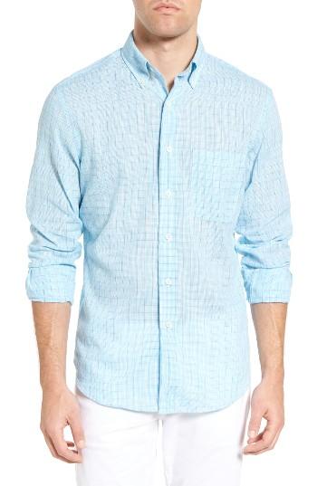Men's New England Shirt Co. Regular Fit Check Sport Shirt - Blue