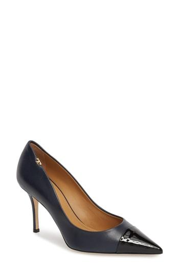 Women's Tory Burch Angelina Cap Toe Pump M - Blue