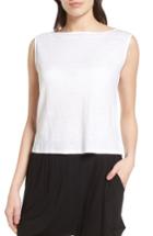 Petite Women's Eileen Fisher Organic Linen Top, Size P - White