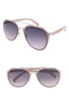 Women's Nem Cutting Edge 55mm Aviator Sunglasses - Silver/ Beige