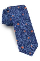 Men's Ted Baker London Linear Flower Silk Tie, Size - Blue