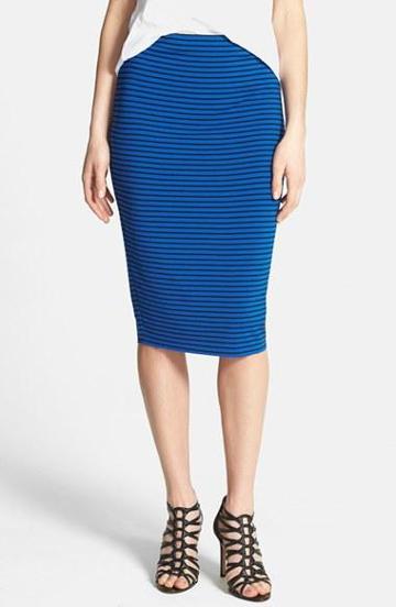 Vince Camuto 'tropic Stripe' Midi Tube Skirt Sailor