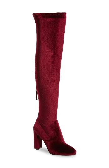 Women's Steve Madden Emotionv Over The Knee Boot .5 M - Burgundy