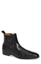 Men's Mezlan Tracy Double Buckle Cap Toe Boot .5 M - Black