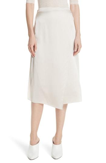 Women's Vince Drape Panel Silk Skirt - Beige