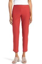 Women's Eileen Fisher Stretch Crepe Slim Ankle Pants, Size - Red
