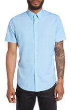 Men's Theory Sylvain Trim Fit Micro Houndstooth Sport Shirt - Blue