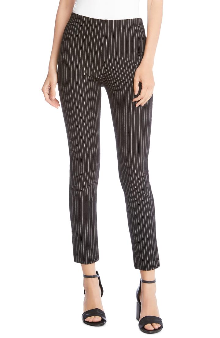 Women's Karen Kane Piper Stripe Ankle Skinny Pants - Black