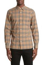 Men's Burberry Alexander Check Sport Shirt - Brown