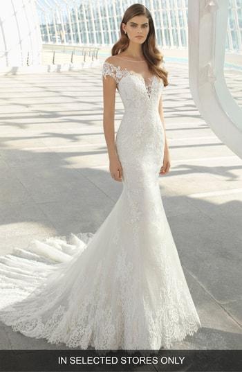 Women's Rosa Clara Darling Beaded Floral Lace Mermaid Gown, Size In Store Only - White