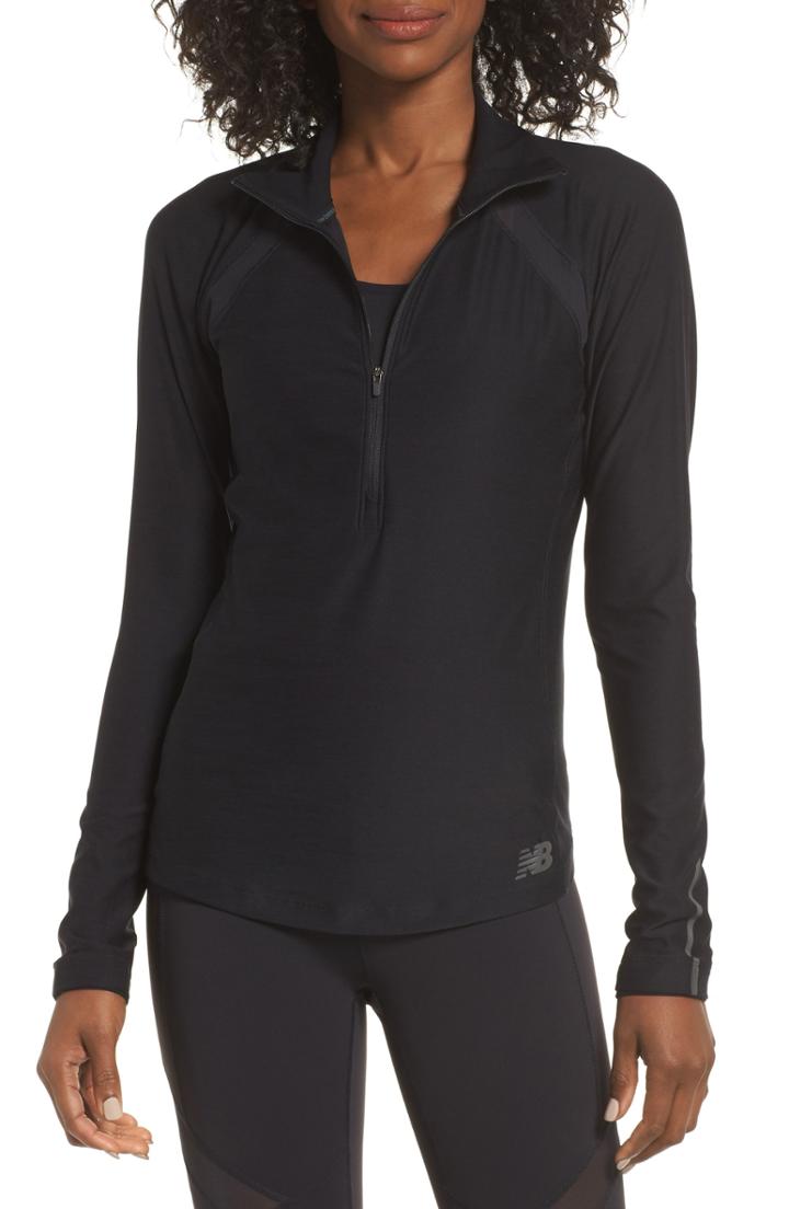 Women's New Balance Anticipate Half Zip Pullover - Black