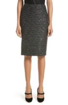 Women's St. John Collection Sparkle Wave Tweed Knit Skirt