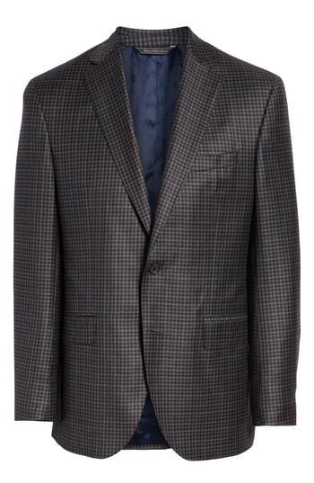 Men's David Donahue Connor Classic Fit Check Wool Sport Coat R - Grey
