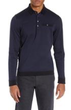 Men's Ted Baker London Meal Jacquard Slim Fit Polo (m) - Blue