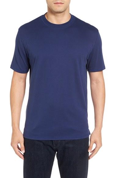 Men's Robert Talbott Liquid Jersey Pima Cotton Crewneck T-shirt - Blue