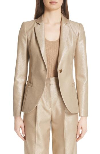 Women's Emporio Armani Metallic One Button Jacket Us / 36 It - Metallic