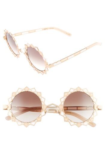 Women's Pared Moon & Stars 44mm Round Retro Sunglasses - Rose Gold/ Blush Brown