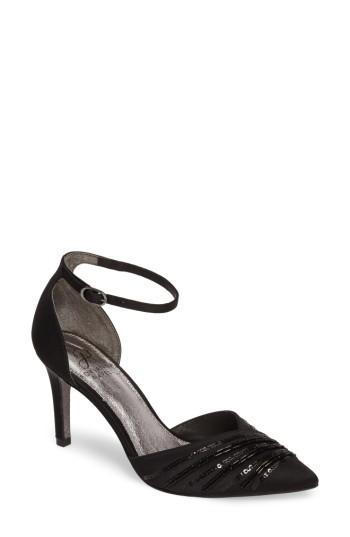 Women's Adrianna Papell Helma Beaded Pointy Toe Pump .5 M - Black