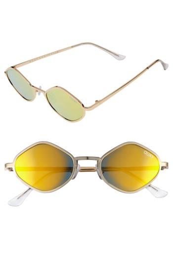 Women's #quayxkylie Purple Honey 48mm Geo Sunglasses - Gold