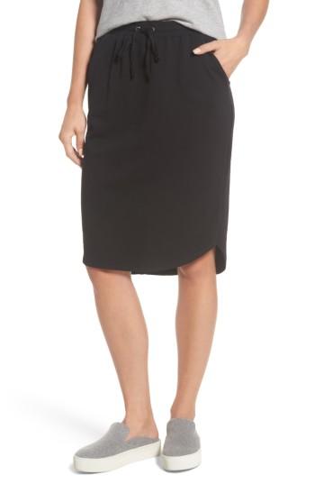 Women's Bobeau Jogger Stretch Midi Skirt - Black