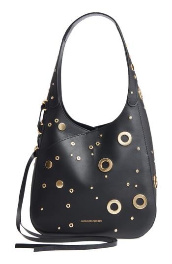 Alexander Mcqueen Cove Grommet & Stud Embellished Calfskin Leather Hobo -