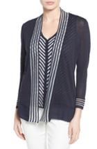 Women's Nic+zoe Stripe Trim Cardigan