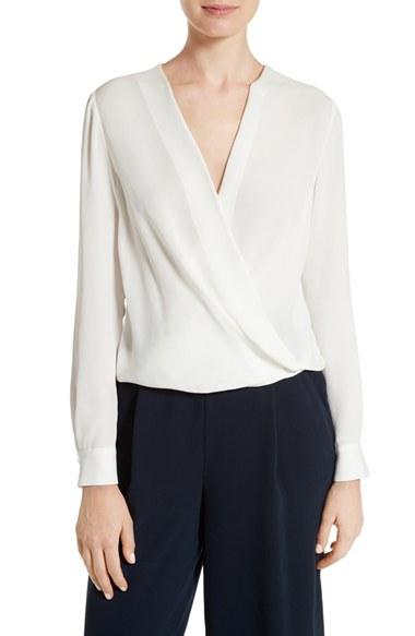 Women's Diane Von Furstenberg Marci Faux Wrap Silk Blouse