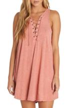 Women's Billabong Let Loose Lace-up Swing Dress - Coral