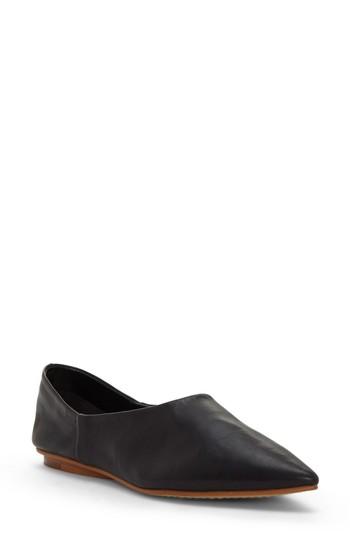 Women's Vince Camuto Stanta Pointy Toe Flat M - Black