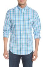 Men's Vineyard Vines Pimnys Point Plaid Classic Fit Performance Sport Shirt - Blue