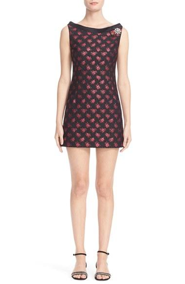 Women's Marc Jacobs Embellished Rose Jacquard Dress