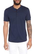 Men's Boss Tiller Short Sleeve Henley, Size - Blue