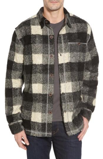 Men's True Grit Textured Buffalo Check Shirt Jacket - Grey