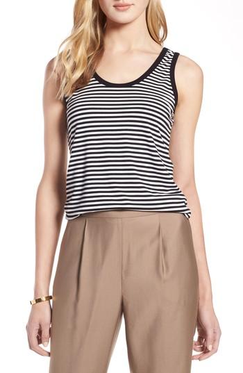 Women's Halogen Scoop Neck Tank Top, Size - Black